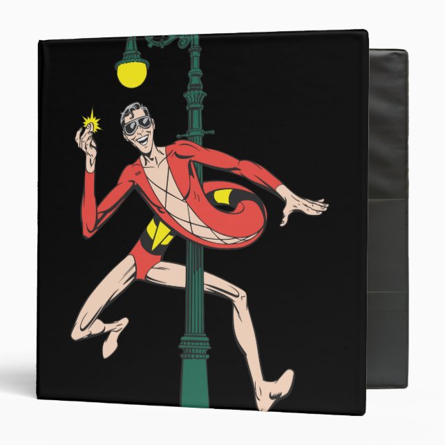 Plastic Man Wraps Streetlamp 3 Ring Binder (Front/Inside)