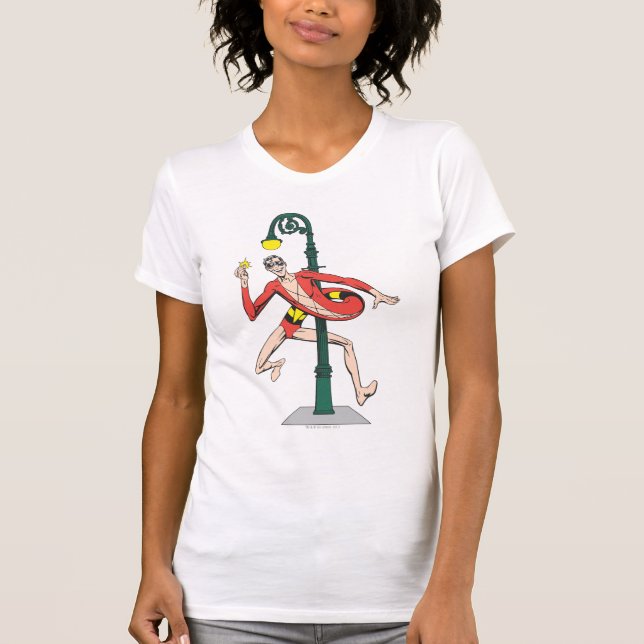 Plastic Man Wraps Streetlamp Baby T-Shirt (Front)