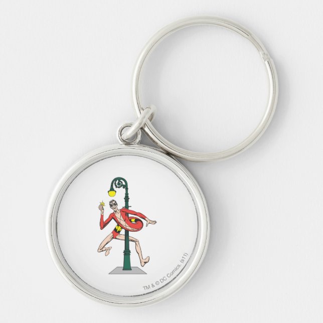 Plastic Man Wraps Streetlamp Keychain (Front)