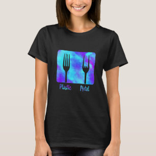 Plastic Metal Fork Rock On Heavy Metal Music  2 T-Shirt