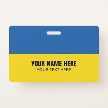 Plastic Name Badge With Ukraine Flag by iprint at Zazzle