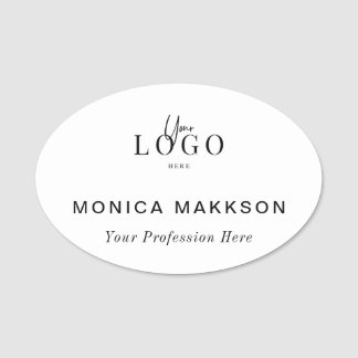 Plastic Name Tag Magnetic or Pin Custom Logo