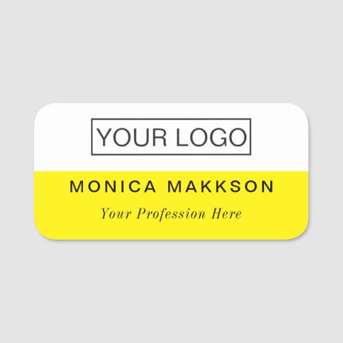 Plastic Name Tag Magnetic or Pin Custom Logo