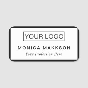 Plastic Name Tag Magnetic or Pin Custom Logo