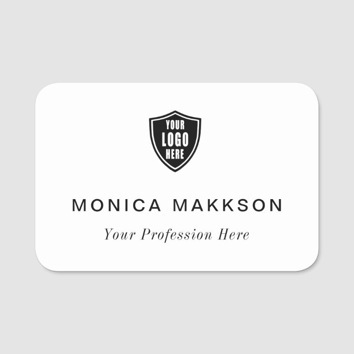 Plastic Name Tag or Pin Custom Logo