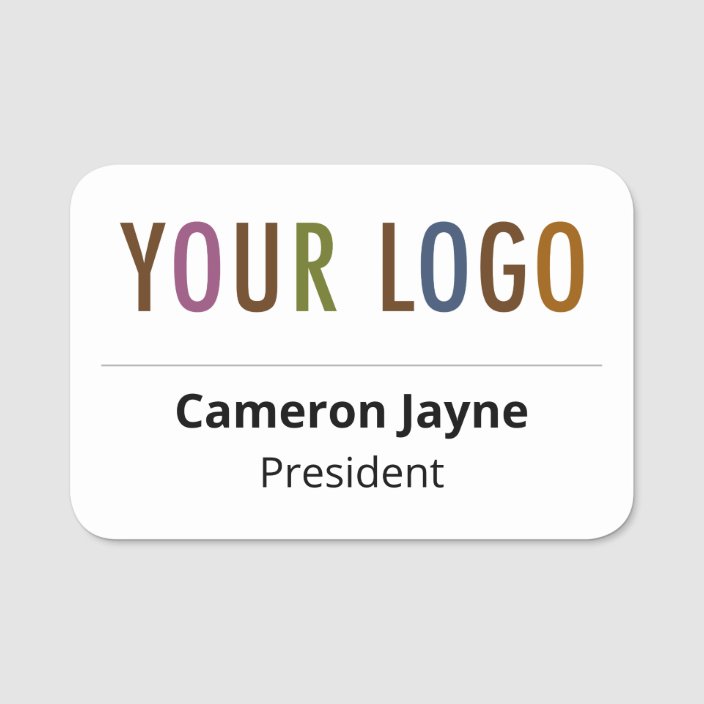Plastic Name Tag Magnetic Or Pin Custom Logo Zazzle Plastic Name Tag Magnetic Or Pin Custom