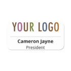 Plastic Name Tag Magnetic or Pin Custom Logo