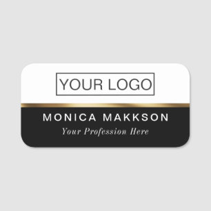 Plastic Name Tag Magnetic or Pin Custom Logo