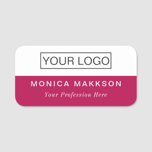 Plastic Name Tag Magnetic or Pin Custom Logo