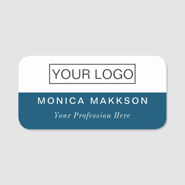 Plastic Name Tag Magnetic or Pin Custom Logo (Front)