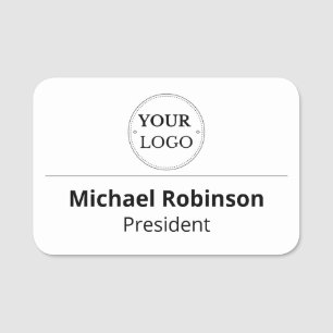 Plastic Name Tag Magnetic or Pin Custom Logo