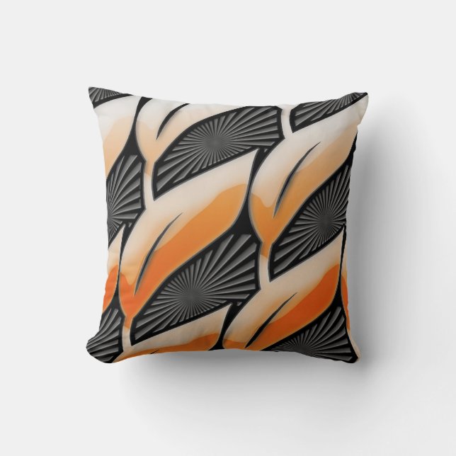 Plastic Orange Leaves Throw Pillow (Front)