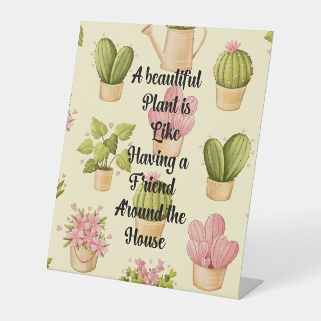 Plastic Pedestal Sign | Garden Quote Display (Front)