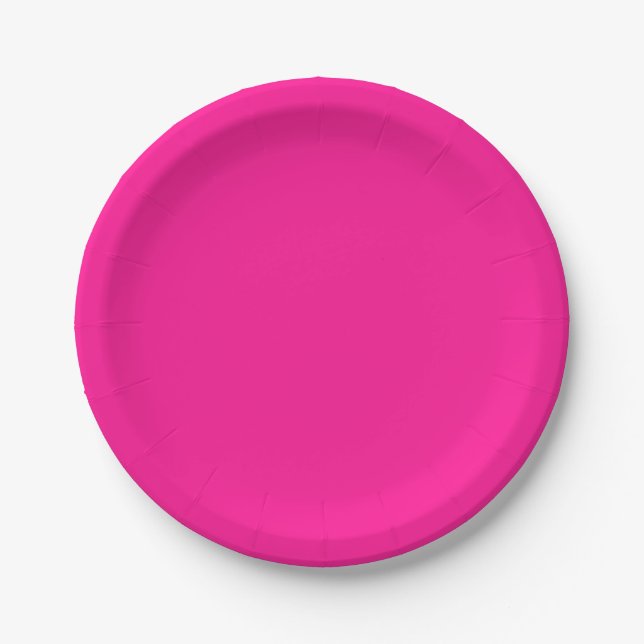 Plastic Pink Paper Plates (Front)