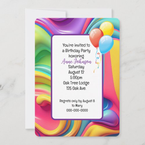 Plastic Psychedelic Birthday Invite