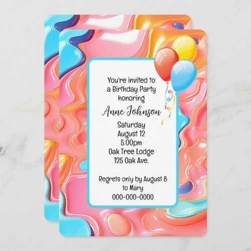 Plastic Psychedelic Birthday Invite