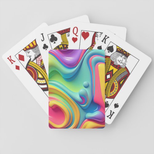 Plastic Rainbow Fluid Shapes Poker Cards