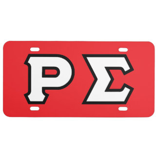 Plastic Rho Sigma License Plate