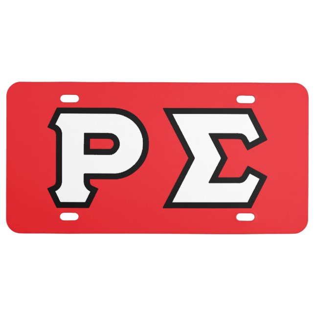 Plastic Rho Sigma License Plate (Front)