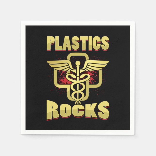 Plastic Rocks Plastic Surgeon Cosmetic Surgery Gif Napkins (Front)