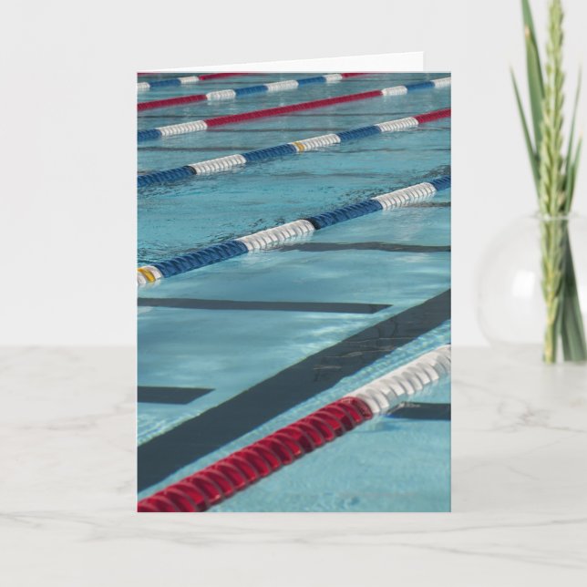 Plastic separators in a swimming pool creating card (Front)