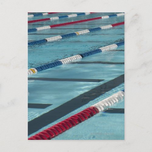 Plastic separators in a swimming pool creating postcard