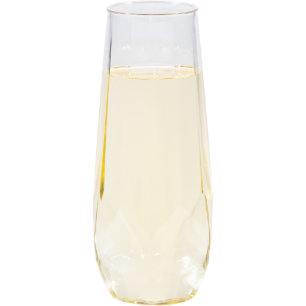 Plastic Stemless Champagne Flutes, 9 oz.