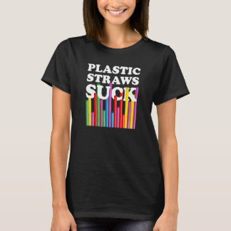 Plastic Straws Pun Ocean Conservation Turtle Aware T-Shirt