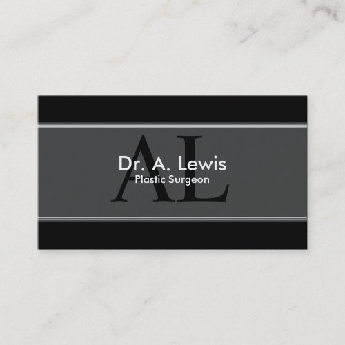 Plastic Surgeon Business Card - Monogram
