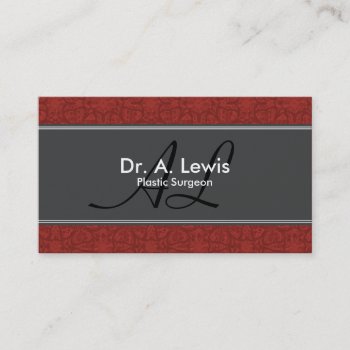 Plastic Surgeon Business Card - Monogram by OLPamPam at Zazzle