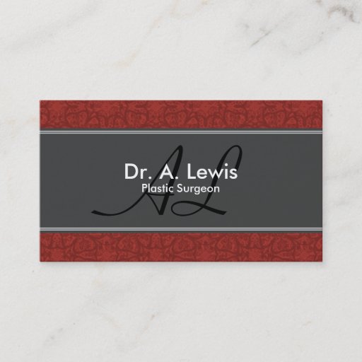 Customizable Plastic Surgeon Business Card - Monogram