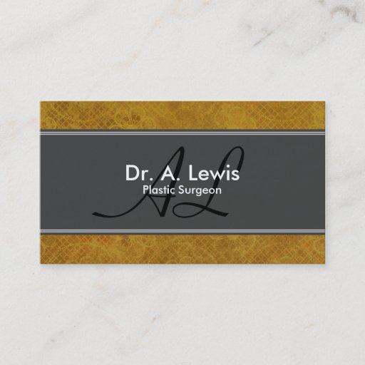 Customizable Plastic Surgeon Business Card - Monogram