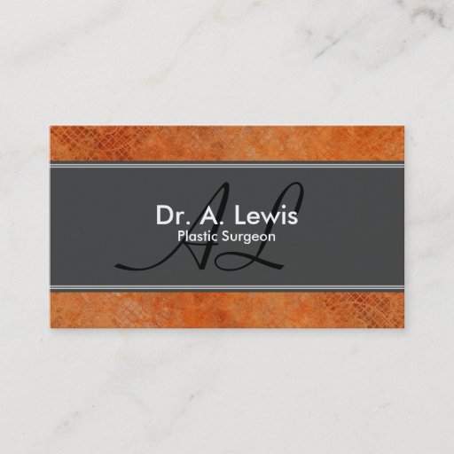 Customizable Plastic Surgeon Business Card - Monogram