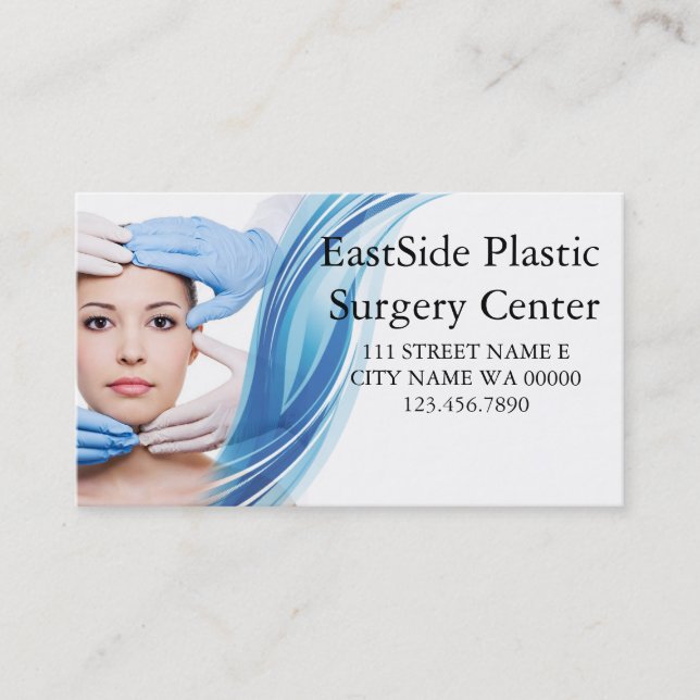 Plastic Surgeon Cosmetic Medical Spa Business Card (Front)