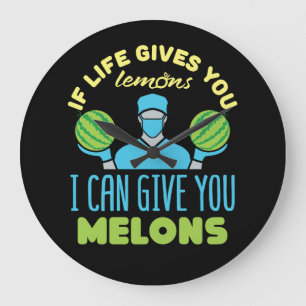 Plastic Surgeon Funny If Life Gives You Melons Large Clock