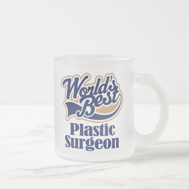 Plastic Surgeon Gift Frosted Glass Coffee Mug (Right)