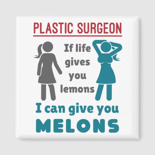 Plastic Surgeon If Life Gives You Lemons Melons Magnet