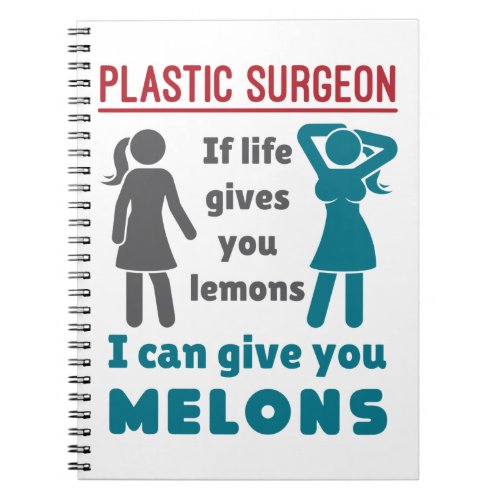 Plastic Surgeon If Life Gives You Lemons Melons Notebook