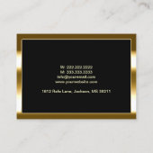 Plastic Surgeon Modern Black & Gold Frame Business Card (Back)