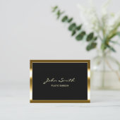 Plastic Surgeon Modern Black & Gold Frame Business Card (Standing Front)