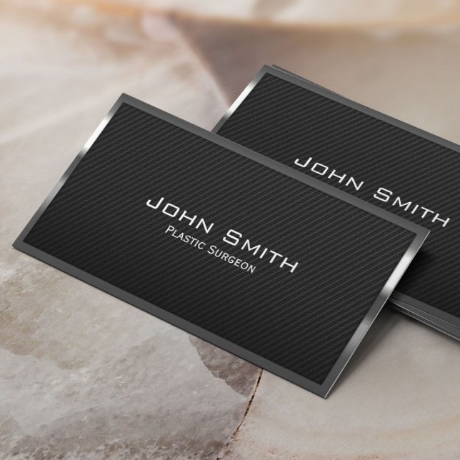 Plastic Surgeon Professional Carbon Fiber Elegant Business Card (Creator Uploaded)