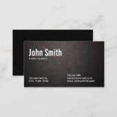 Plastic Surgeon Professional Dark Leather Business Card (Front/Back)