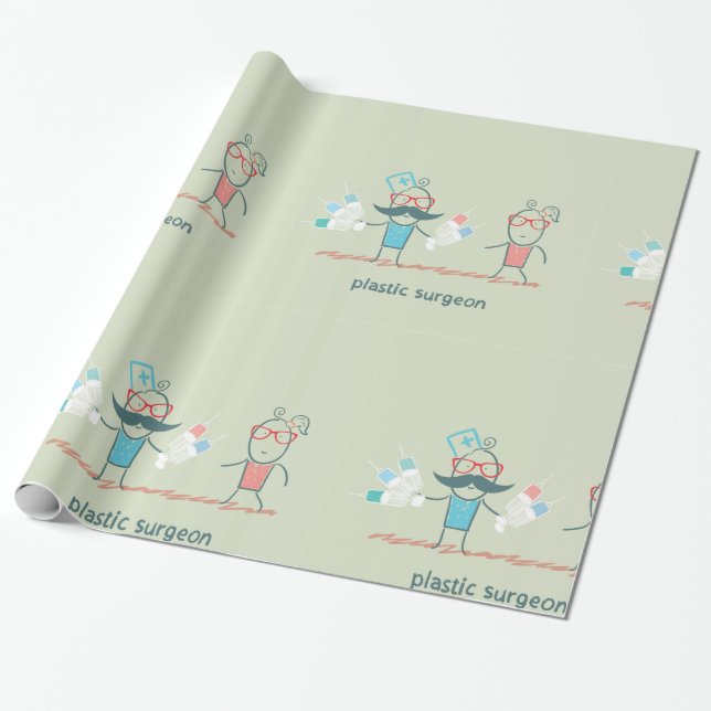 Plastic Surgeon Wrapping Paper (Unrolled)