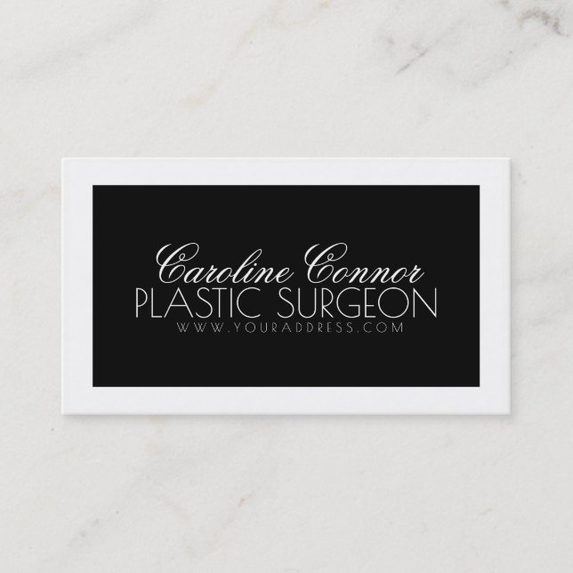Plastic Surgery Black & White Bold Card (Front)