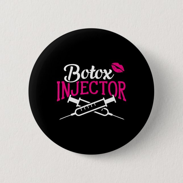 Plastic Surgery Cosmetic Nurse Lips Injector Botox Button (Front)