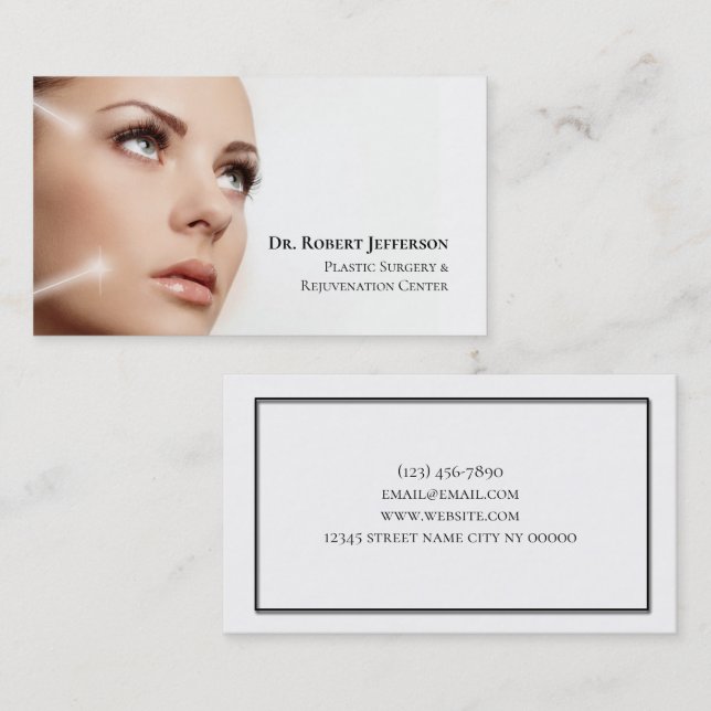 Plastic Surgery & Rejuvenation Center Business Card (Front/Back)