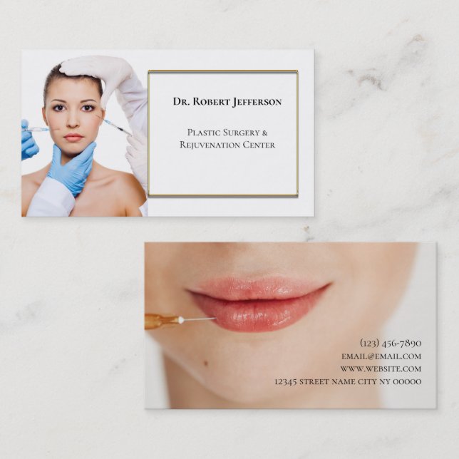 Plastic Surgery & Rejuvenation Center Business Card (Front/Back)
