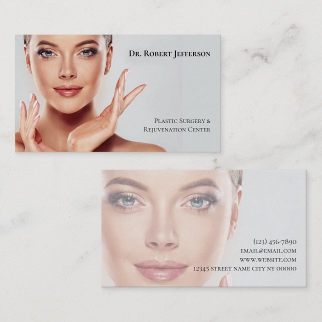 Plastic Surgery & Rejuvenation Center Business Card (Front/Back)