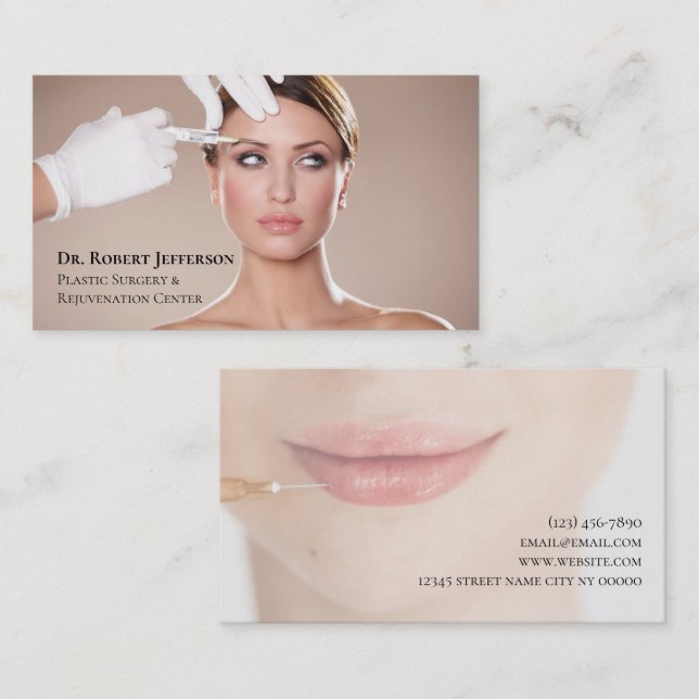 Plastic Surgery & Rejuvenation Center Business Card (Front/Back)