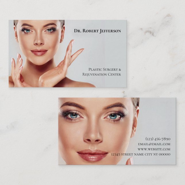 Plastic Surgery & Rejuvenation Center Business Card (Front/Back)